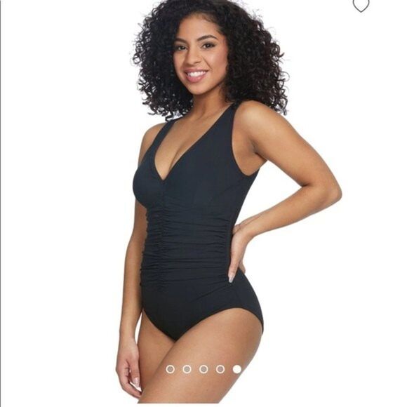 Contours Keepsake Solitaire V-Neck One Piece Swimsuit Sz 8/ 32C - Picture 4 of 16
